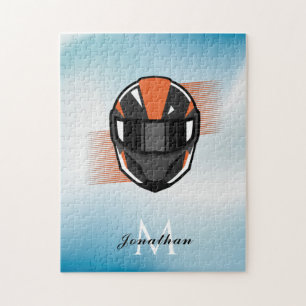 Modern Helmet Racing Motorcross - Aangepaste naam Legpuzzel