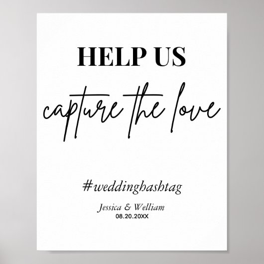 Modern help ons de liefde te vangen | Huwelijkshas Poster (Voorkant)