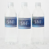 Modern Hemels Ruimte Stelsel Monogram Waterfles Etiket (Flessen)
