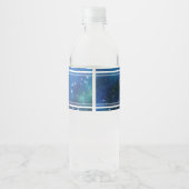 Modern Hemels Ruimte Stelsel Monogram Waterfles Etiket (Achterkant)