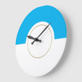 Modern hemelsblauw wit rond kleurenblok grote klok (Hoek)