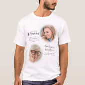 Modern herdenking voor & na foto T-shirt (Voorkant)