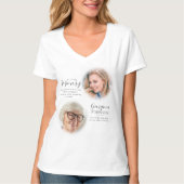 Modern herdenkings-T-shirt met voor- en na-foto T-shirt (Voorkant)