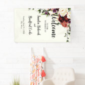 Modern herfst bloem bruiloft welkom bord  spandoek (Insitu)