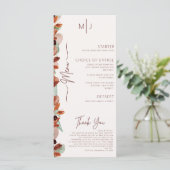 Modern Herfst Bloemen Herfst Wedding Menu (Staand voorkant)