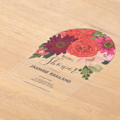 Modern herfst bloemenboeket Vrijgezellenfeest Acryl Uitnodigingen (Laagn)