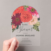 Modern herfst bloemenboeket Vrijgezellenfeest Acryl Uitnodigingen (Insitu (Draagbaar))