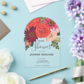 Modern herfst bloemenboeket Vrijgezellenfeest Acryl Uitnodigingen (Insitu (Huwelijk))