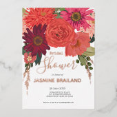 Modern herfst bloemenboeket Vrijgezellenfeest Folie Uitnodiging (Voorkant)