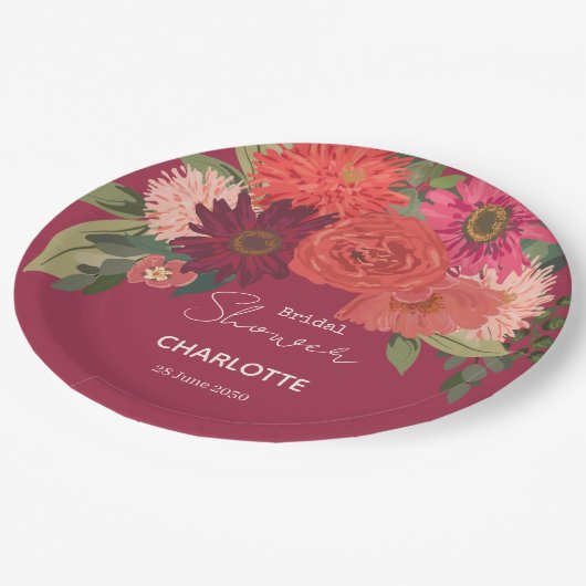 Modern herfst bloemenboeket Vrijgezellenfeest Papieren Bordje (Gekanteld)