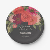 Modern herfst bloemstuk bruidsdouche papieren bordje (Voorkant)