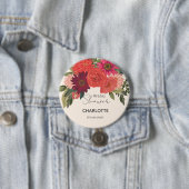 Modern herfst bloemstuk bruidsdouche ronde button 7,6 cm (In situ)