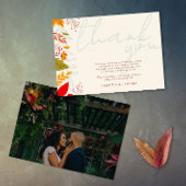 Modern Herfst Bright Floral Eenvoudig Ivoor Bruilo Bedankkaart