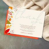 Modern Herfst Bright Floral Eenvoudig Ivoor Bruilo Bedankkaart