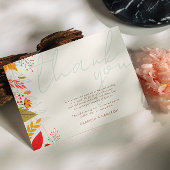 Modern Herfst Bright Floral Eenvoudig Ivoor Bruilo Bedankkaart