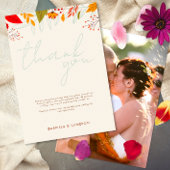 Modern Herfst Bright Floral Eenvoudig Ivoor Bruilo Bedankkaart