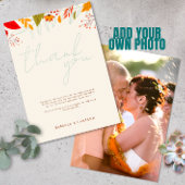 Modern Herfst Bright Floral Eenvoudig Ivoor Bruilo Bedankkaart