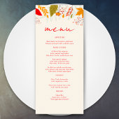 Modern Herfst Bright Floral Eenvoudig Ivoor Bruilo Menu