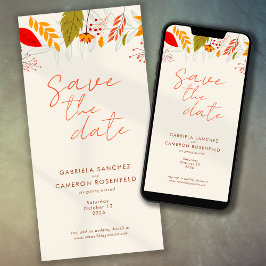 Modern Herfst Bright Floral Eenvoudig Ivoor Bruilo Save The Date
