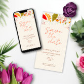 Modern Herfst Bright Floral Eenvoudig Ivoor Bruilo Save The Date