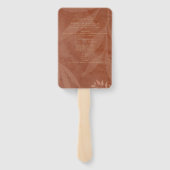 Modern HERFST Bruiloft Terracotta Goud Uitnodiging Handwaaier (Achterkant)