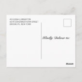 Modern herfst Floral Blue Wedding Invitation Briefkaart (Achterkant)