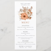 Modern herfst Floral Bouquet Wedding Menu (Voorkant)