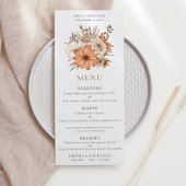 Modern herfst Floral Bouquet Wedding Menu