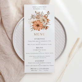 Modern herfst Floral Bouquet Wedding Menu