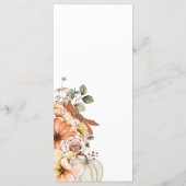 Modern herfst Floral Pumpkin Foliage Wedding Menu (Achterkant)