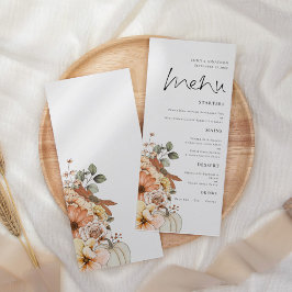 Modern herfst Floral Pumpkin Foliage Wedding Menu