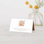Modern herfst Florals Names Date Wedding Plaatskaartje (Voorkant)