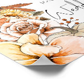 Modern herfst Florals Welkom bij bruiloft Poster (Hoek)