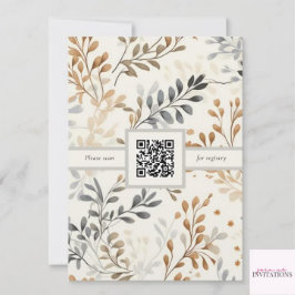 Modern Herfst Foliage Vrijgezellenfeest met QR-cod Kaart