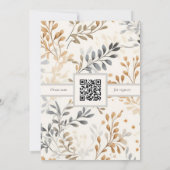 Modern Herfst Foliage Vrijgezellenfeest met QR-cod Kaart (Achterkant)