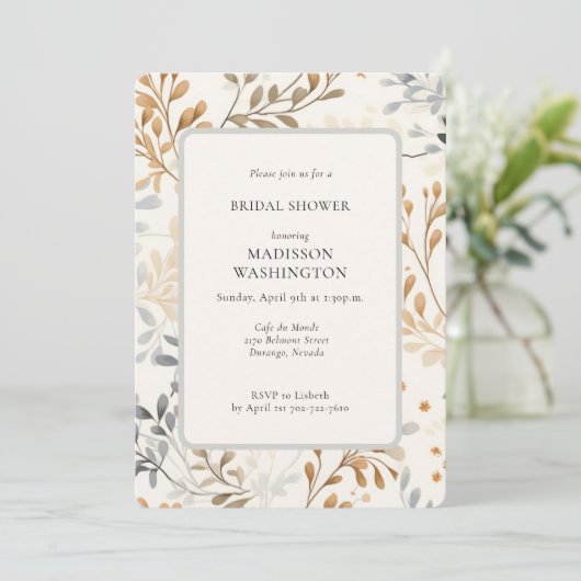 Modern Herfst Foliage Vrijgezellenfeest met QR-cod Kaart (Staand voorkant)