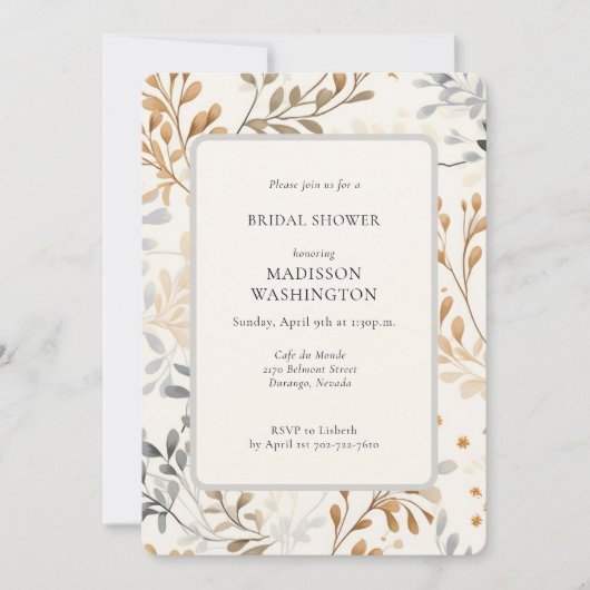 Modern Herfst Foliage Vrijgezellenfeest met QR-cod Kaart (Voorkant)