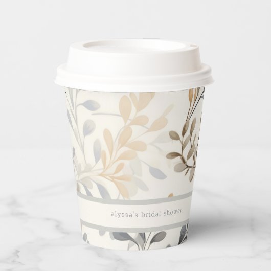 Modern Herfst gebladerte Papieren Bekers (Voorkant)