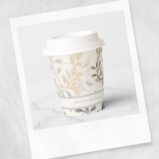 Modern Herfst gebladerte Papieren Bekers