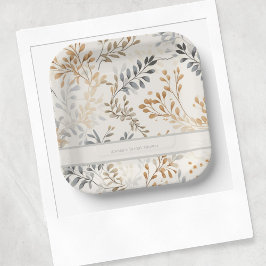 Modern Herfst gebladerte Papieren Bordje