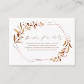 Modern Herfst Greenery Geometrische boeken Verzoek Informatiekaartje (Voorkant)