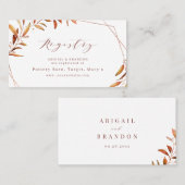Modern Herfst Greenery Rustiek bruids Registratiek Plaatskaartje (Voorkant / Achterkant)