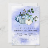 Modern herfst herfst blauw pompoen jongen baby sho kaart (Voorkant)