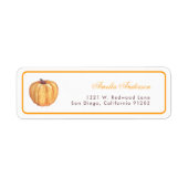 Modern Herfst Herfst Pompoen Retouradres Label (Voorkant)