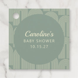 Modern Herfst Herfst Sage Green Baby shower Bedankjes Labels