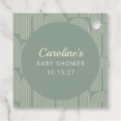 Modern Herfst Herfst Sage Green Baby shower Bedankjes Labels (Achterkant)
