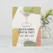 Modern Herfst Kleur Housewarming Cocktail Party Kaart (Staand voorkant)