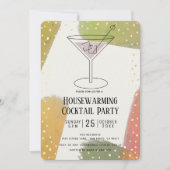 Modern Herfst Kleur Housewarming Cocktail Party Kaart (Voorkant)