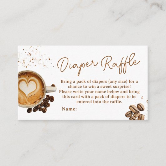 Modern Herfst Koffie Baby shower Luier Baby shower Informatiekaartje (Voorkant)