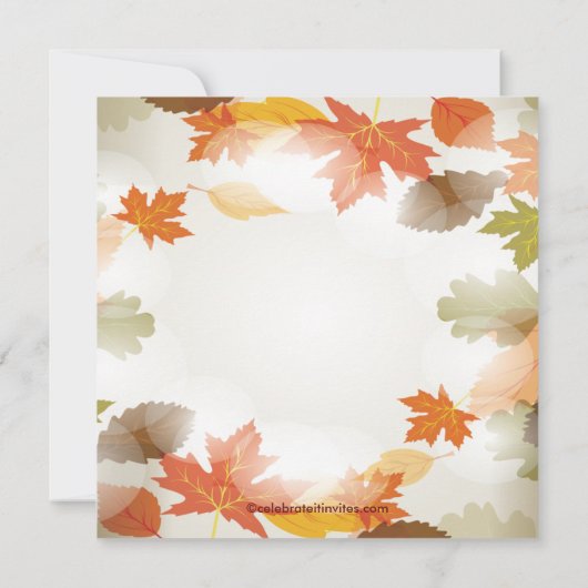 Modern herfst laat de Bridal Shower Uitnodiging (Achterkant)